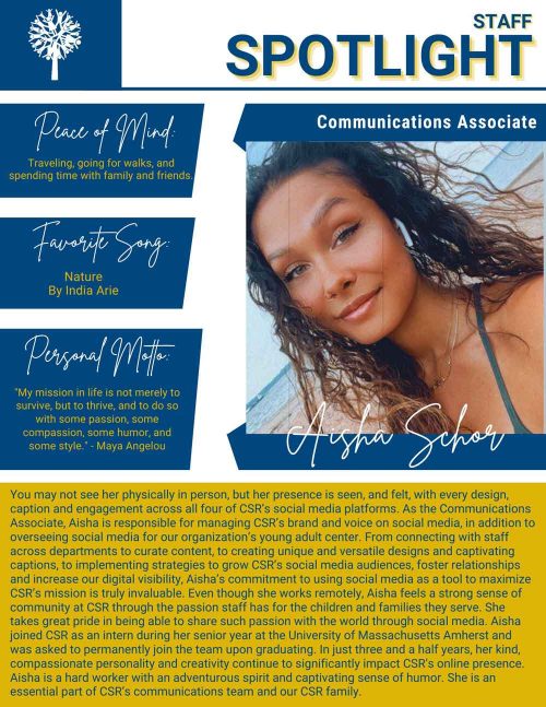 Staff Spotlight on Aisha Schor